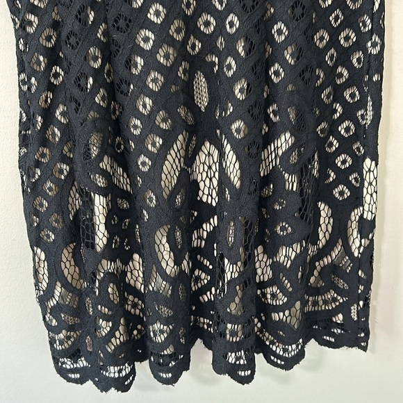 Free People One Million Lovers Black Lace Deep V Neck Mini Dress Size 2 - Picture 10 of 15